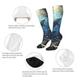 thumbnail image 3 of Rateoe Underwater Dolphin Pattern Women’s Knee High Crew Socks,Trouser Socks Comfortable, Breathable, Moisture-Wicking and Soft, 3 of 6