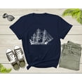 thumbnail image 2 of Sailing Pirate Ship Boat in the Water Hand Drawn Vessel Sail T-Shirt Sailboat Lover Sailor Gift T Shirt for Men Women Kids Boys Girls Tshirt, 2 of 8