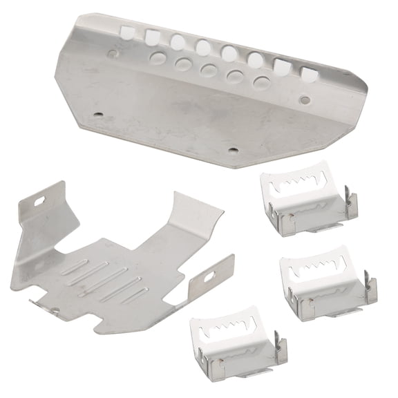YAHHU 5pcs Stainless Steel Chassis Armors Protection Skid Plate Fits for Traxxas TRX-6 G63 6-Wheels RC Car Track Accessory Upgrade Part Complete Guards Set with Screws