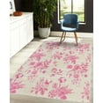 thumbnail image 4 of Botanical Decorative Rug, Vintage Floral Pattern Victorian Classic Royal Inspired Plants Modern Art, Quality Carpet for Bedroom Dorm and Living Room, 6 Sizes, Pink Coconut, by Ambesonne, 4 of 4