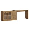 Corner Tech Pattern Spaco L Shaped Computer Desk with File Drawers, Reversible Corner ...