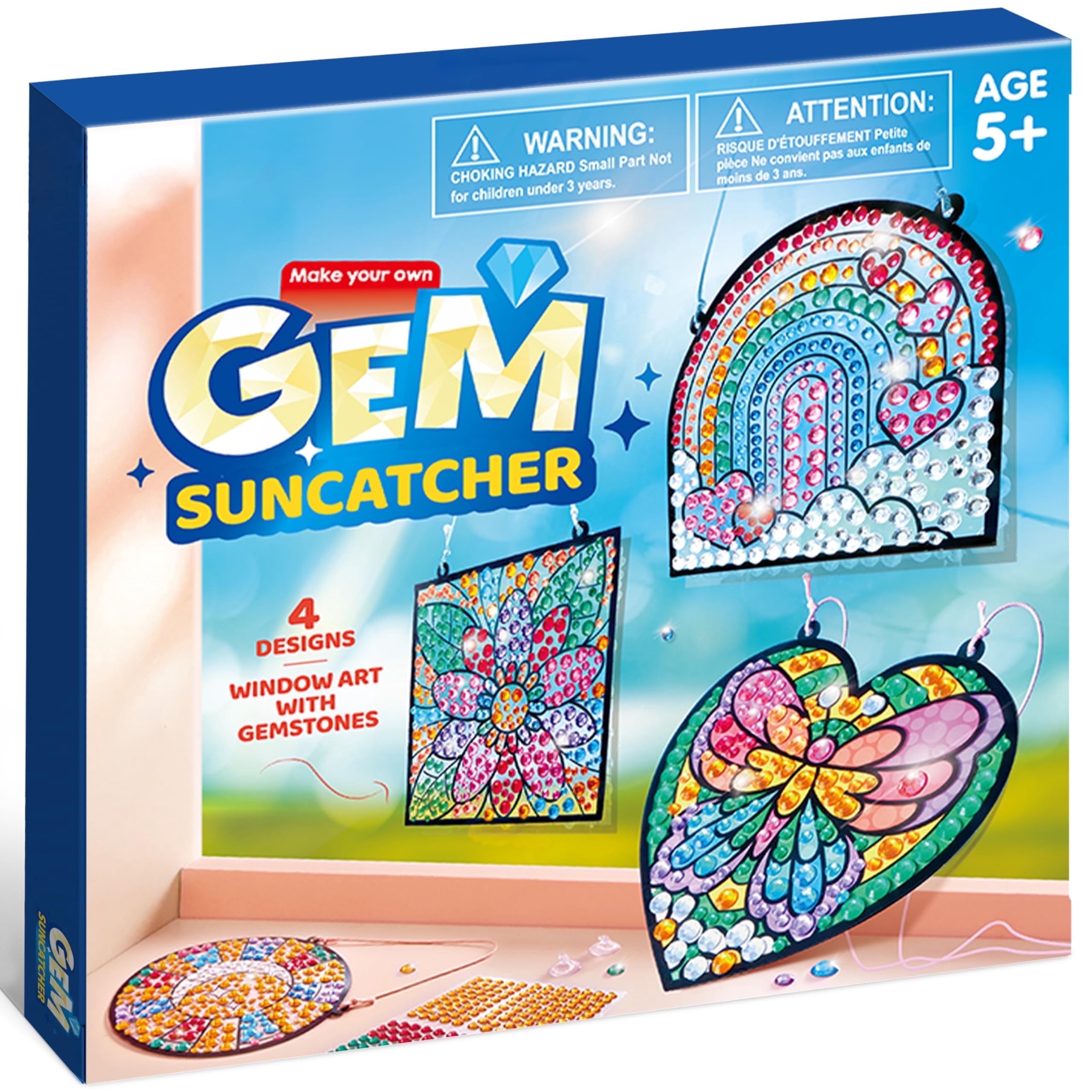 Joyfy 4 Pcs Window Art Making Kits, Gem Painting Arts and Crafts