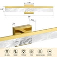 thumbnail image 2 of Gold Bathroom Light Fixtures 24 inch Dimmable Metal Wall Sconce Fixtures Over Mirror LED Vanity Light Bar for Restroom Mirror 3000K Warm White Light, 2 of 8