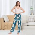 thumbnail image 6 of FORMRS Women's Pajama Pants with Pockets Soft Comfy Loungewear Sleep Bottom, Sizes S-2XL, Dark Blue Hexagon Patterns, 6 of 8