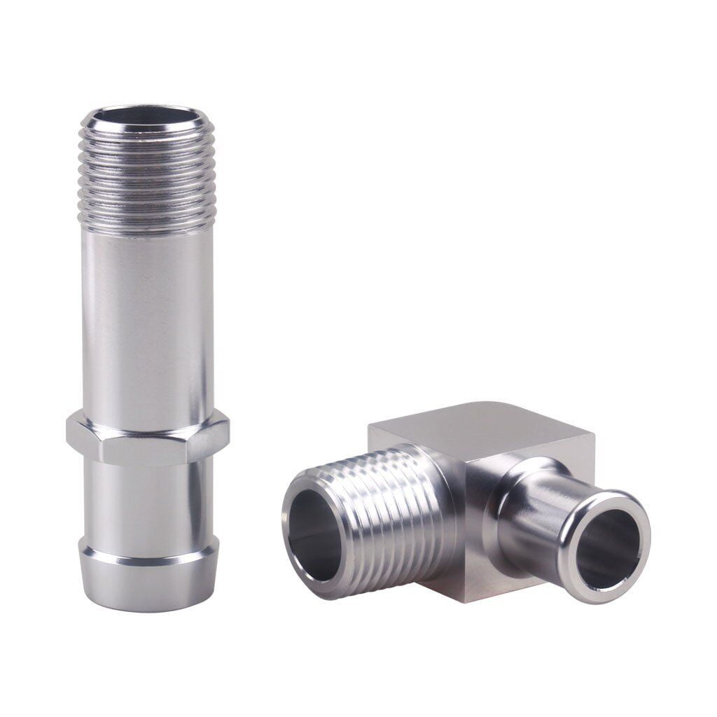 2x For SBC Chevy V8 Engines Heater Hose Fitting 3/4" Water Pump 5/8" 90