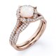 thumbnail image 4 of JeenMata Anillo Nupcial con Pavé Infinito de Moissanita y Ópalo Australiano de Talla Cojín de 1,5 Quilates Engastado en Oro Rosa de 18 K sobre Plata, 4 of 6