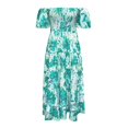 thumbnail image 4 of Daznico Robes Élégantes pour Femmes, Bordure Plateforme et Nouveau Col d'Été Jupe Imprimée Manches Bouffantes Robe, Robes pour Femmes Cache Ventre, 4 of 6