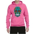 thumbnail image 2 of Wild Bobby Day Of The Dead Sugar Skull Pop Culture Unisex Graphic Hoodie Sweatshirt, Neon Pink, 3X-Large, 2 of 5