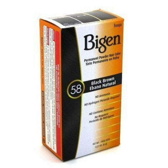 Bigen Powder Hair Color #58 Black Brown .21 oz. (Case of 6)