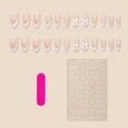 thumbnail image 4 of Pink Press on Nail with 3D Bow,24Pcs French Tips,Almond Fake Nail with Pearl Decor Long Lasting False Nail, 4 of 9