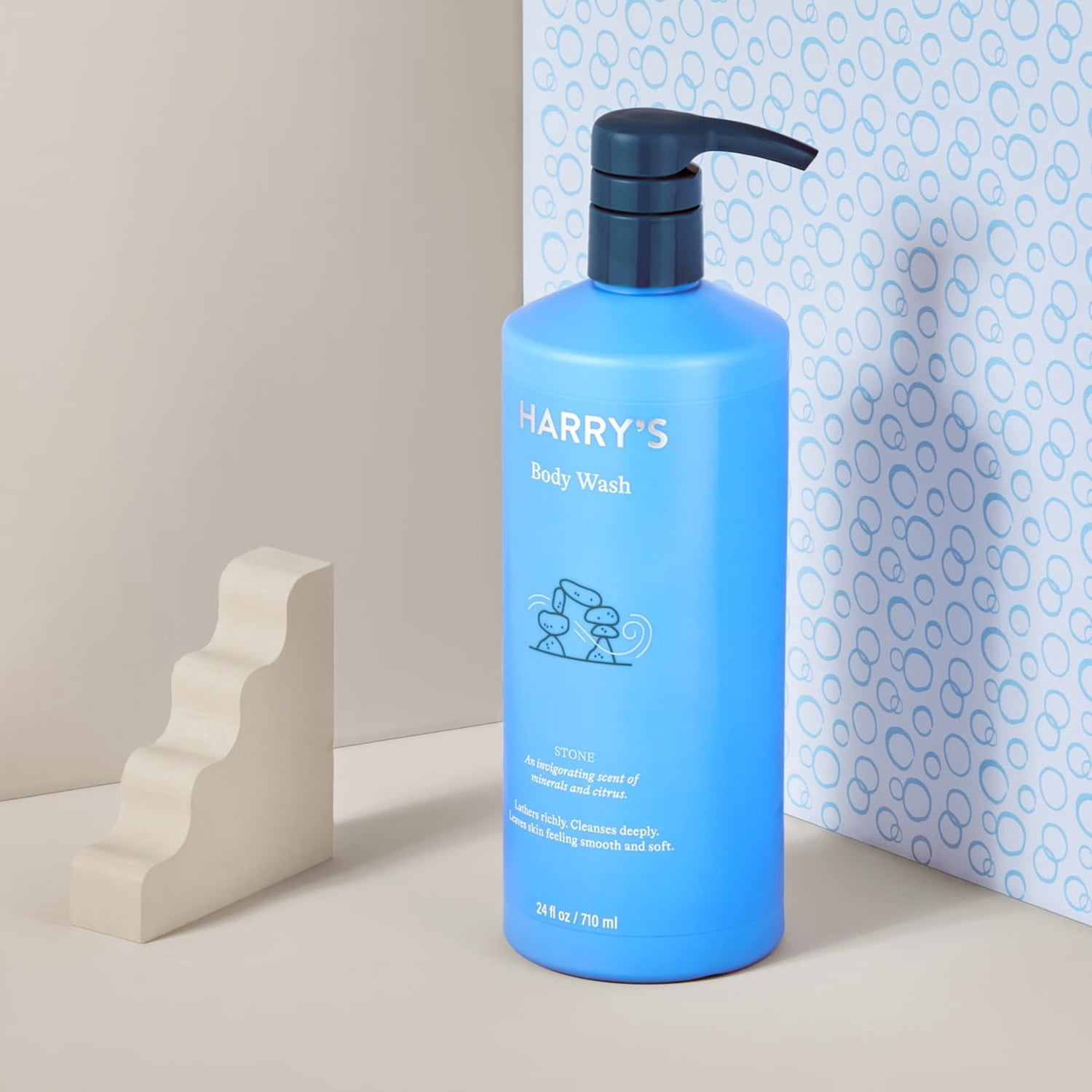 Harry's Men's Cleansing Body Wash, Stone Scent, 24 fl oz Pump Bottle