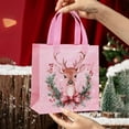 thumbnail image 6 of 9.06x8.66in Reusable Non-Woven Christmas Handbag, Festive Print Gift Packaging Bag with Sturdy Handle, Multicolor Holiday Shopping Bag for Small Gifts Candies, Christmas Tree Decor & Storage, 6 of 6