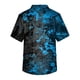 thumbnail image 3 of blusa de trabajo con cuello en v y manga corta con estampado para hombre, top para cuidador con bolsillo en el pecho, azul / s, 3 of 3