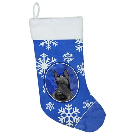 Carolines Treasures SC9386-CS Scottish Terrier Winter Snowflakes Christmas Stocking SC9386 Large multicolor