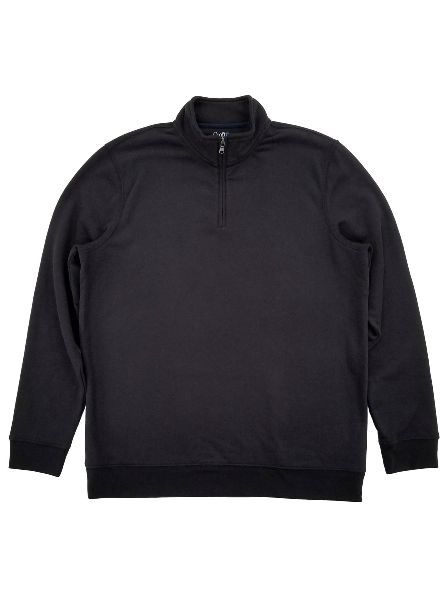 Croft & Barrow - Mens Black Fleece Quarter-Zip Pullover Sweatshirt ...