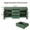 thumbnail image 2 of Atumcto Farmhouse TV Stand with Carved Doors, 3 Drawers & Adjustable Shelves, Antique Green, 2 of 10