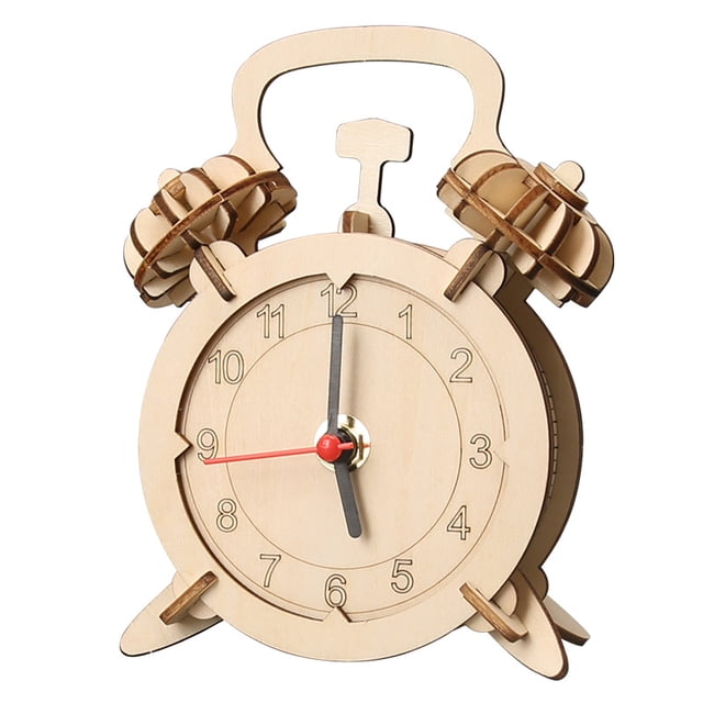 Kit científico de rompecabezas 3D con modelo de reloj vintage de madera para niños