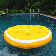 Big Joe Fruit Slice Float No Inflation Needed Pool Lounger, Lemon Mesh, Quick Draining Fabric, 4 feet Big