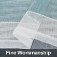 thumbnail image 5 of HA-EMORE Sheer Kitchen Window Curtains, Splicing Striped Design Bathroom Window Curtain Yarn Dyed Boucle Linen Textured Farmhouse Half Window Kitchen Cafe Curtains, 27"W, Set of 2, 5 of 7