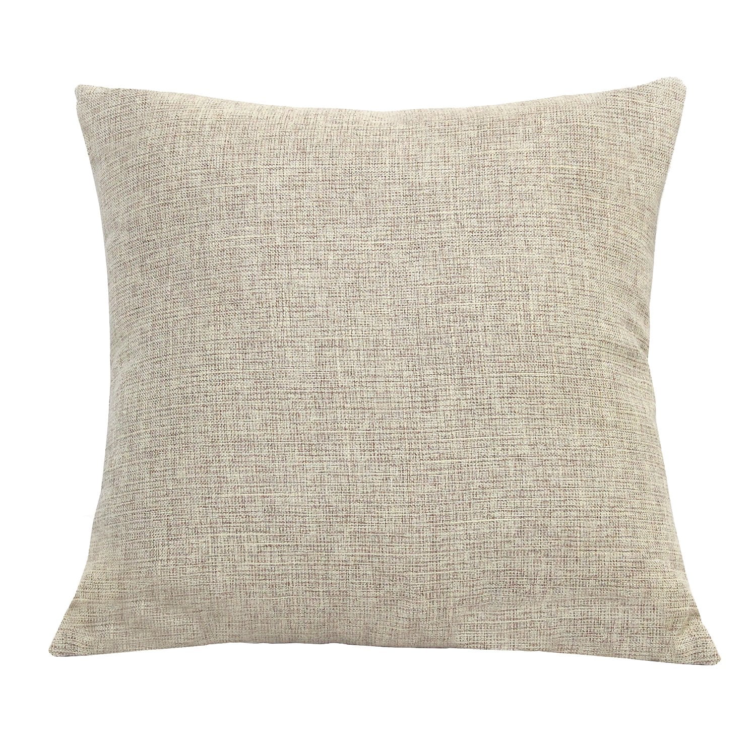 Woven Paths Farmhouse Beige Tweed Square Decorative Pillow