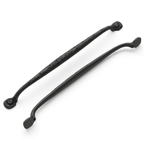 Hickory Hardware P2994-BI 12 in. Center to Center Refined Rustic Collection Pull, Black Iron