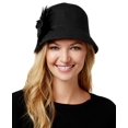 thumbnail image 1 of August Hat Folk Tale Feather Melton Cloche Hat, Black, 1 of 1