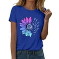 thumbnail image 2 of Tittly Womens T Shirts Womens Graphic Tees Short Sleeve Shirts for Women Casual Womens Workout T Shirts Athletic Plus Size Tops Summer Clothes 2025 Short Sleeve Spring Tee Blue, 2 of 9