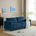 thumbnail image 2 of 81'' Modern Square Arm Sofa with Soft Velvet Upholstery, Deep Cushions, and Sturdy Legs in Navy Blue for Living Room or Bedroom", 2 of 10