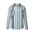 thumbnail image 5 of Olyvenn Womens Tops Casual Plus Size Loose Womens Fashion V Neck Striped Roll Up Sleeve Button Down Blouses Tops With Pocket Shirt For Women 2024 Light Blue 4, 5 of 9