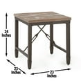 thumbnail image 5 of Jersey Industrial Square End Table in Antique Tobacco Brown top Black Metal Base, 5 of 8