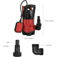 thumbnail image 2 of Sump Pump ,1HP Submersible Electric Water Pump with 3700GPH Automatic Float Switch for Pool Draining Hot Tub Flood Drain and Irrigation, 2 of 13