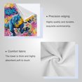 thumbnail image 4 of 3 Sizes Towel Set - Bath Towel, Hand Towel & Washcloth for Daily Household Use Street Art Dinosaur Design, 4 of 8