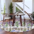 thumbnail image 3 of Round Rug 5Ft Washable Non-Slip, Spring Purple Flowers Circle Area Rugs for Living Room Bedroom, Farmhouse Leaves Fences Gray Plaid Indoor Floor Mats Carpet Runner for Home Decor Aesthetic, 3 of 8