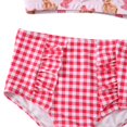 thumbnail image 4 of 3 Piece Infant Baby Girl Bikini Swimsuit Cartoon Bear Swimwear Short-Sleeved Top+Bikini Bottoms +Swim Cap Toddler Bathing Suit Summer Outfit Set 1-10T, 4 of 6