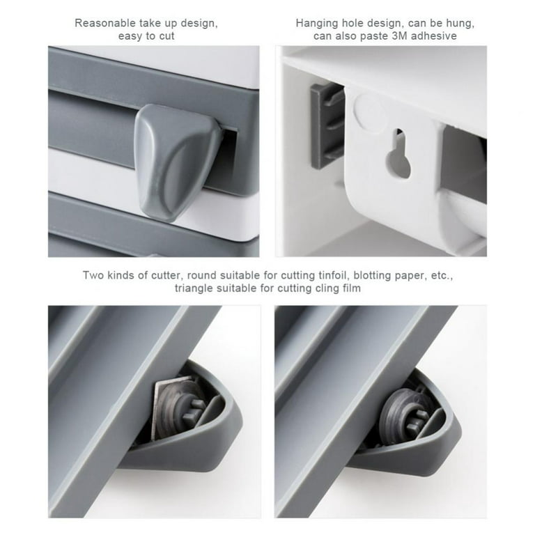 Creative Cling Film - Dispensador de papel de plástico para cocina con  puntos magnéticos para montar en la pared, rellenable, caja de  almacenamiento y