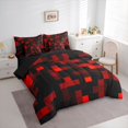 thumbnail image 3 of Homewish Geometric Plaid Bedding Comforter Set 7pcs for Adults Boys Girls,Building Blocks Queen Bedding Sets Super Cozy,Abstract Grid Checkered Queen Sheet Sets,Super Cozy Room Decor,Reversible, 3 of 8