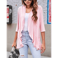 thumbnail image 5 of Women'S Open Front Cardigan 3/4 Sleeve Draped Soft Knit Sweaters Pink M, 5 of 7