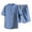 Blue, variant on PBNBP Men Linen Suits 2 Piece Tracksuit Crewneck Short Sleeve Buttons Shirts Elastic Drawstring Shorts Outfits Sports Wear Summer Yoga Tracksuits