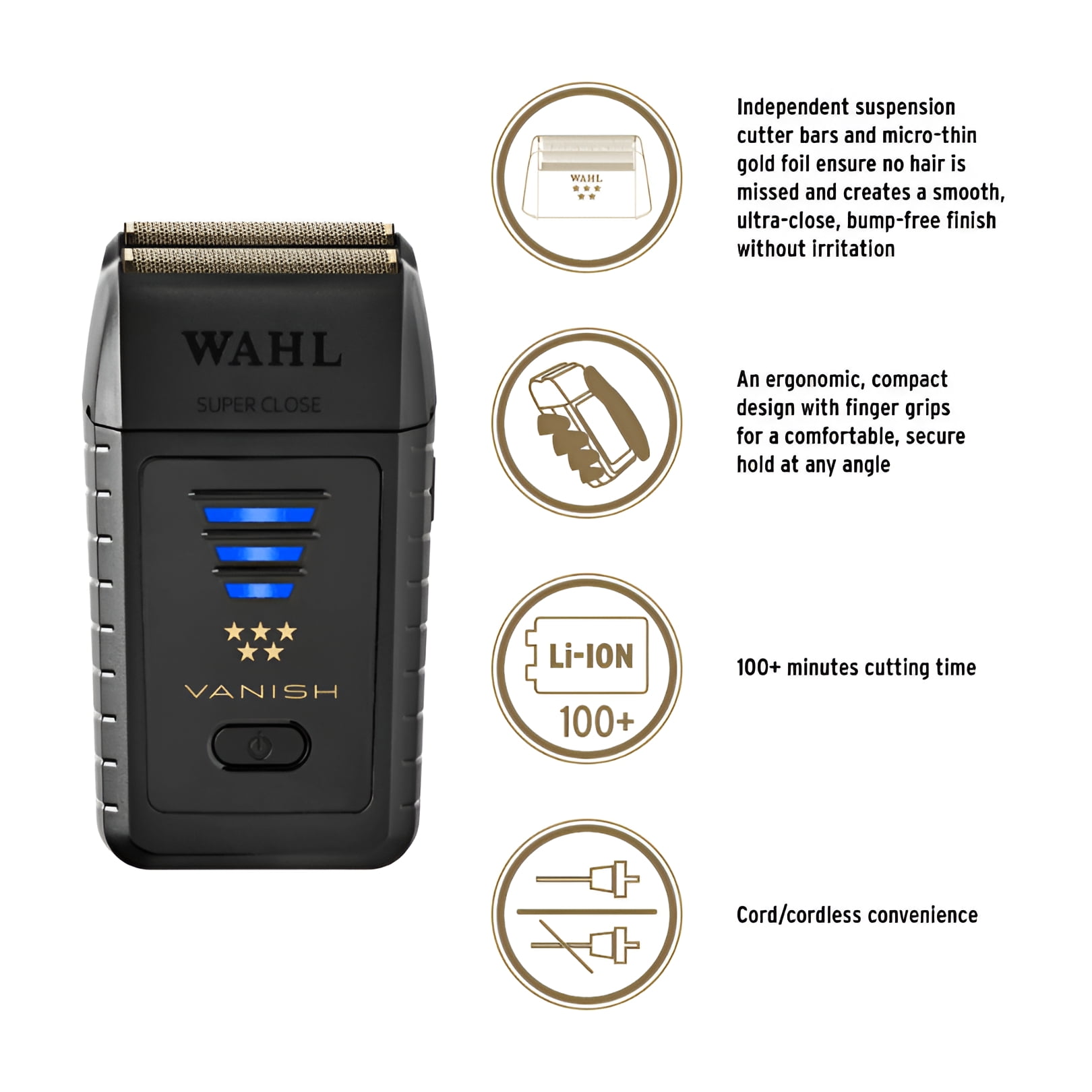 未使用品 wahl シェーバー 5starシリーズのvanish Wahl Genuine 5 Star Series Vanish Rechargeable Facial Shaver