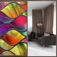 thumbnail image 2 of Static Cling Decorative Window Film Frosted Privacy Film Window Clings for Glass Windows No Glue Window Sticker for Bathroom Bedroom Office Colorful Stained Glass Window Curved, 2 of 4