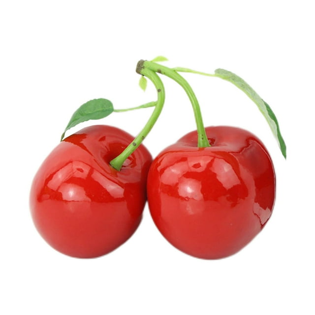 Simulation Cherry Table Decoration Artificial Cherries Kitchen Toys Lifelike Crafts for Home Kitchen Cabinet Figurine Wedding Decor B
