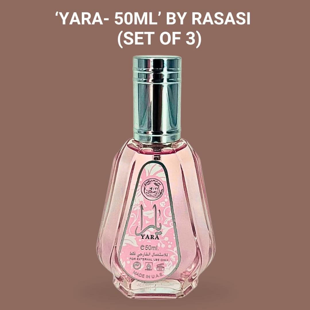 Yara Eau de Parfum Spray 50ml (1.7 oz) by Ard Al Zaafaran (Pack of 3)