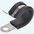 thumbnail image 1 of Abrazaderas de cable de acero inoxidable de 1-1/4 pulgadas, paquete de 20, con aislamiento acolchado de goma, abrazadera de metal, soporte para tubos, tuberías o cables., 1 of 5