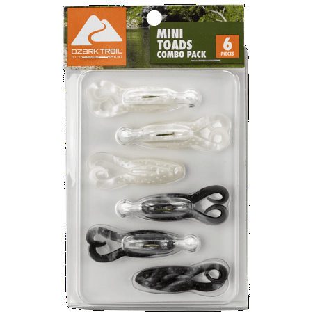 Ozark Trail Tiny Toads Combo Pack Pearl/ Black White Swirls Panfish Lure