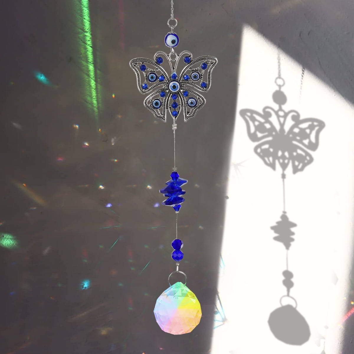 Crystal Suncatcher Hanging Pendant Wedding Ornament Handmade Decor Rainbow Prism 