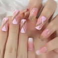 thumbnail image 3 of 24pcs French Fake Nails Pink French Fake Nail Tips Kit Full Cover Artificial Fingernails Kit 12 Sizes Short by TWSOUL, 3 of 9