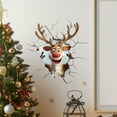 thumbnail image 4 of DAMAI Christmas Cartoon Elk Breaking The Wall Window Stickers Decorations, Removable Large Santa Claus Elk Wall Stickers DIY Xmas Art Home Decor for Winter Christmas Holiday New Year Supplies, 4 of 7