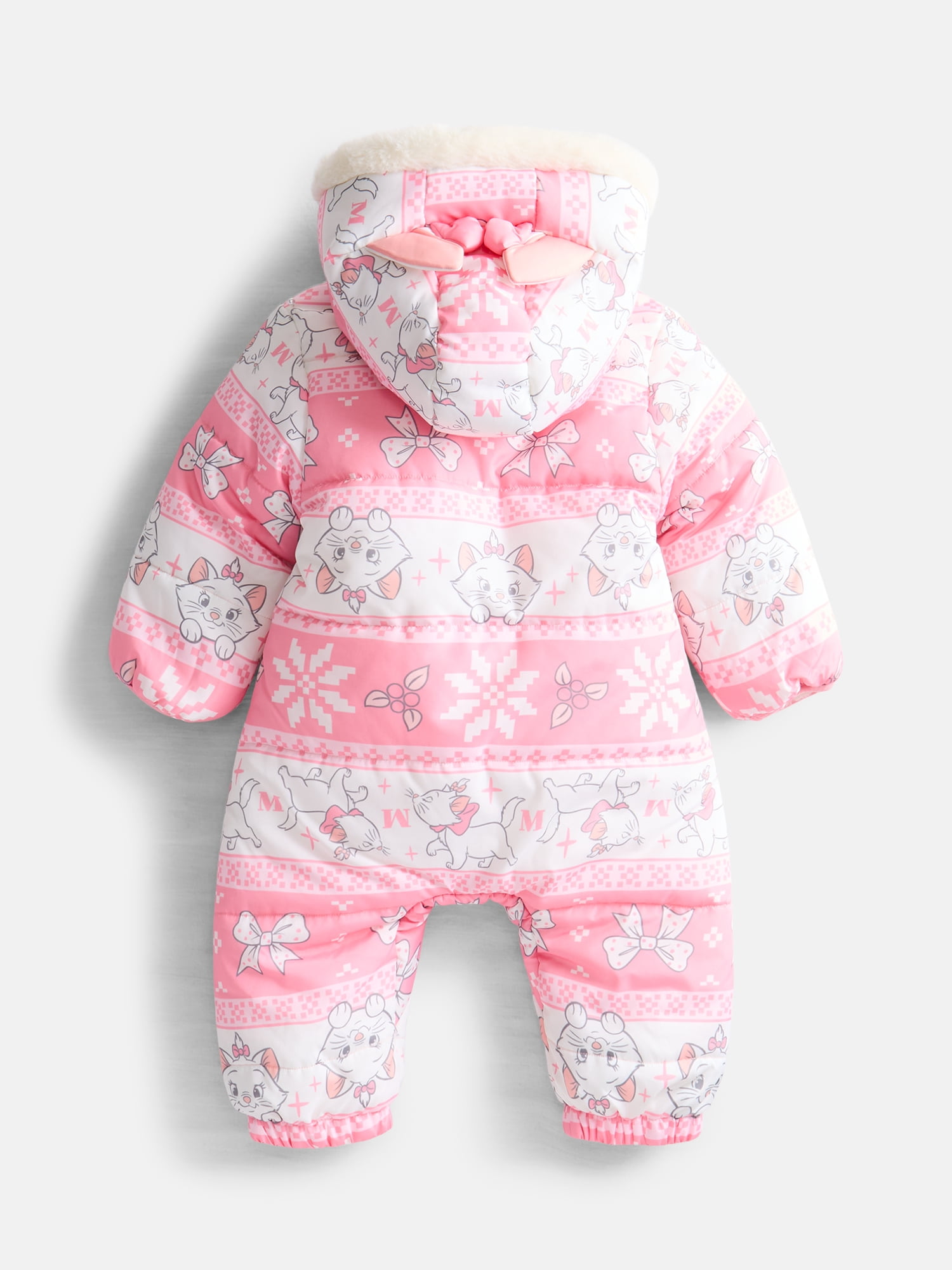 The Aristocats Baby Girls Hooded Fleece Lined Bodysuit, Sizes 0/3M-6/9M
