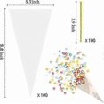 thumbnail image 2 of 100 Pack Transparent Cone Bags, 25x13cm Cellophane Sweets Wrappers with Twist Ties for Food Storage, 2 of 5