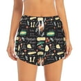 thumbnail image 3 of Uemuo Vegetable Quiche Pattern Women's Athletic Shorts High Waisted Running Shorts with Liner Pockets Gym Elastic Workout Shorts-Large, 3 of 9